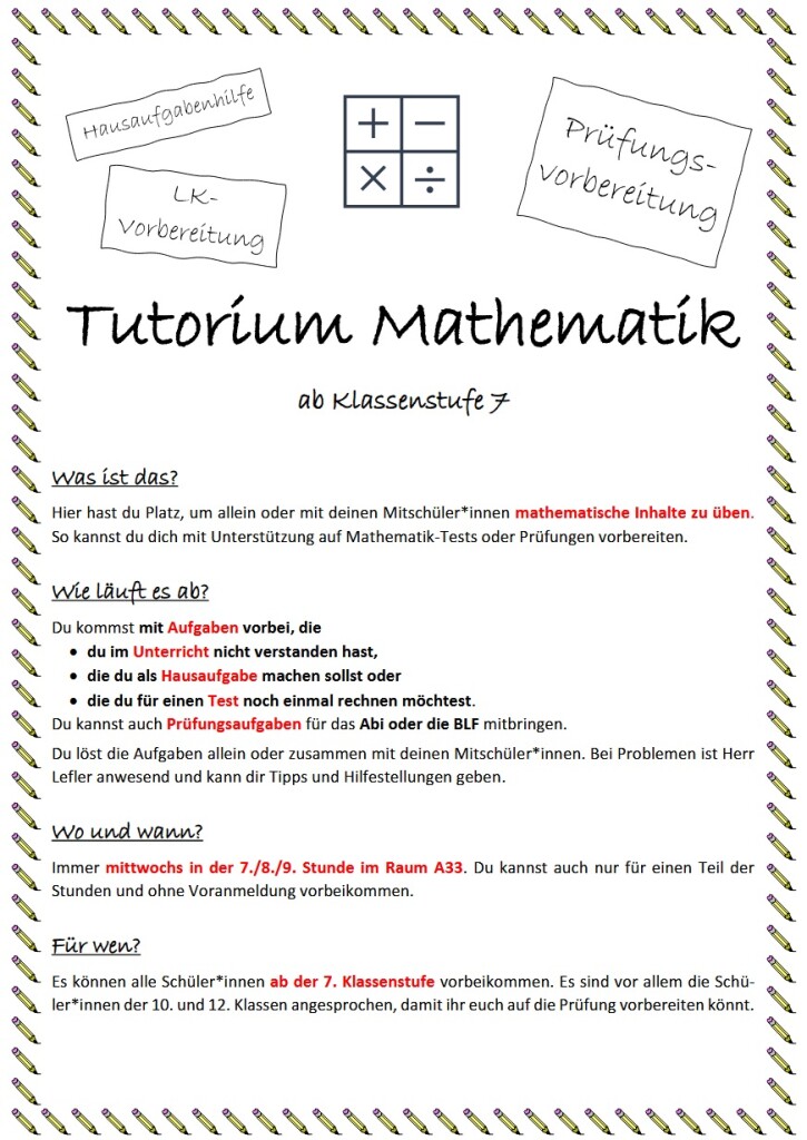 Mathematik Tutorium